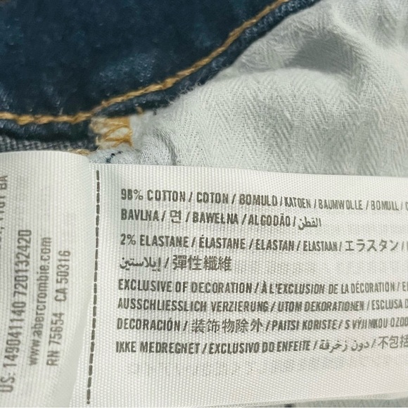 Abercrombie & Fitch Jean shorts rolled hem high rise blue denim W24 - Picture 7 of 13